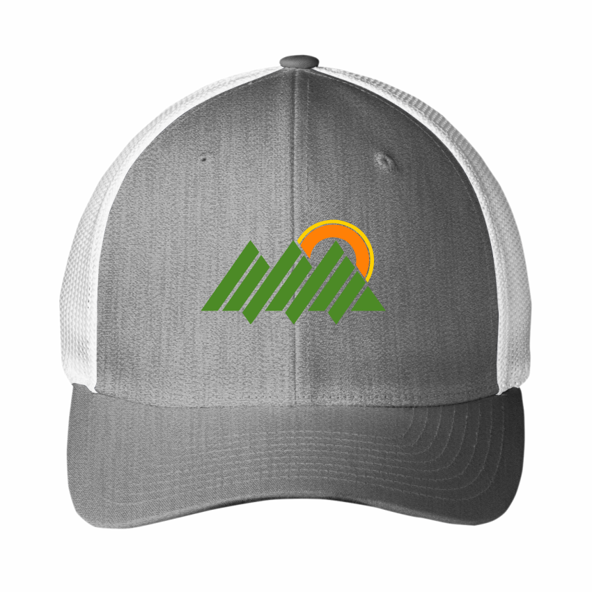 SUNBELT - FLEXFIT MESH BACK CAP - HEATHER GREY/WHITE - FULL COLOR LOGO ...