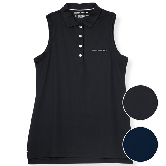 ProWood Women's Peter Millar Sleeveless Banded Button Polo