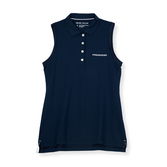 ProWood Women's Peter Millar Sleeveless Banded Button Polo