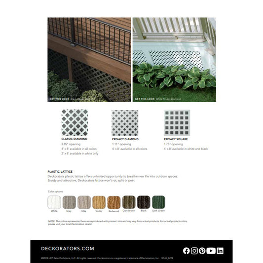 DECKORATORS PLASTIC LATTICE BROCHURE