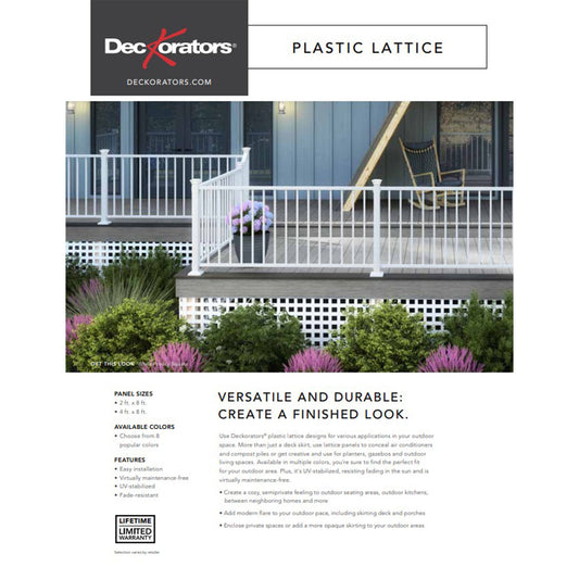 DECKORATORS PLASTIC LATTICE BROCHURE