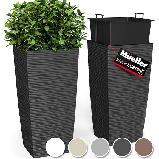 Dark Grey Decorative Planters Set- 27.5"x14"