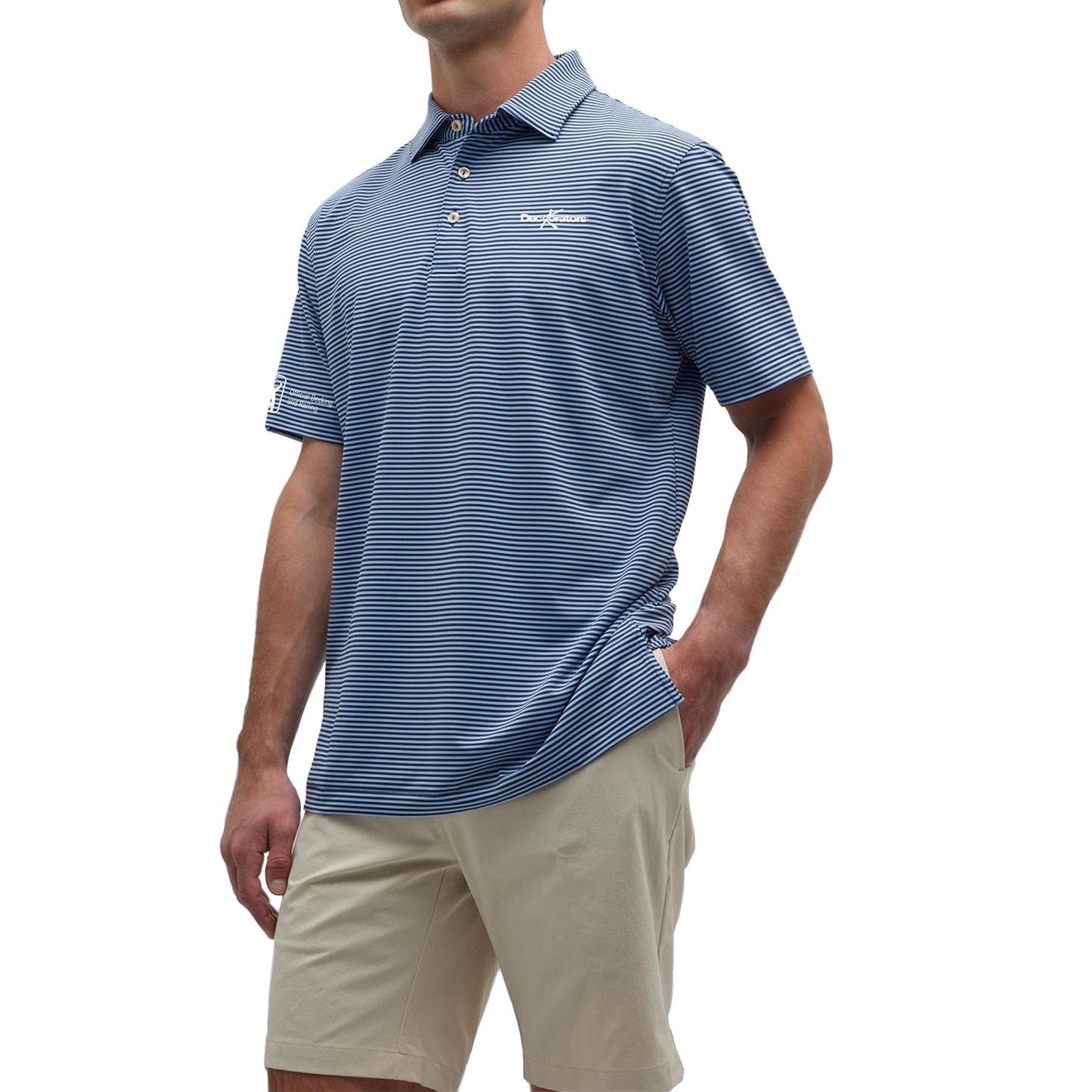 Deckorators PGA Peter Millar Hales Performance Stripe Polo