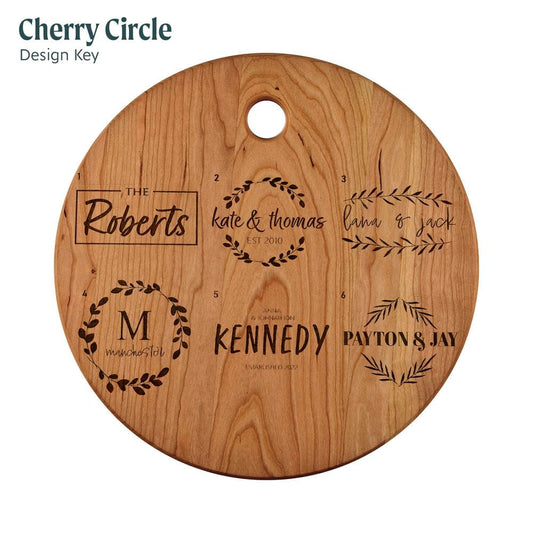 NEW! PERSONALIZED CIRCLE CHERRY SERVING BOARD