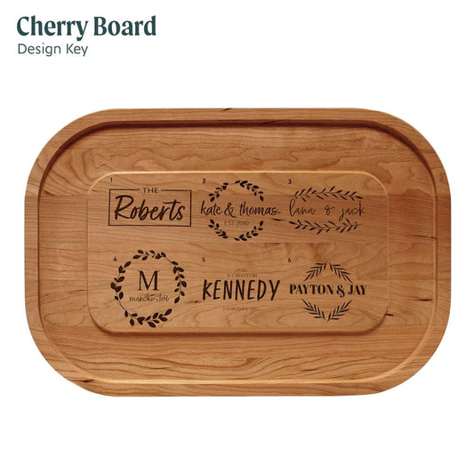 NEW! PERSONALIZED ROUNDED EDGE CHERRY SERVING BOARD